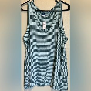 OLD NAVY Luxe V-Neck Striped Swing Tank Top